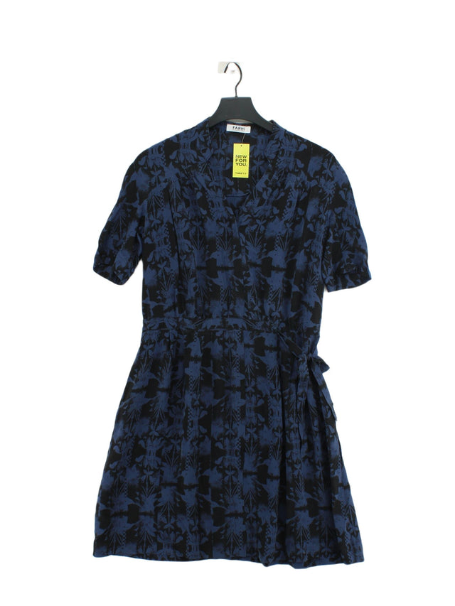Farhi Women's Midi Dress UK 8 Blue 100% Silk