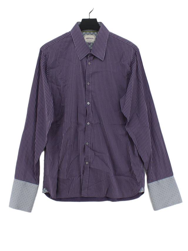 Ted Baker Men's Shirt Collar: 16.5 in Purple 100% Other