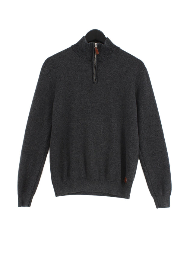 Next Men's Jumper M Grey 100% Cotton