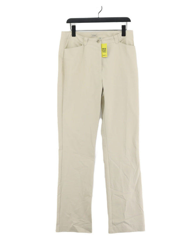 Vintage L.L. Bean Women's Trousers W 32 in; L 35 in Cream Cotton with Elastane