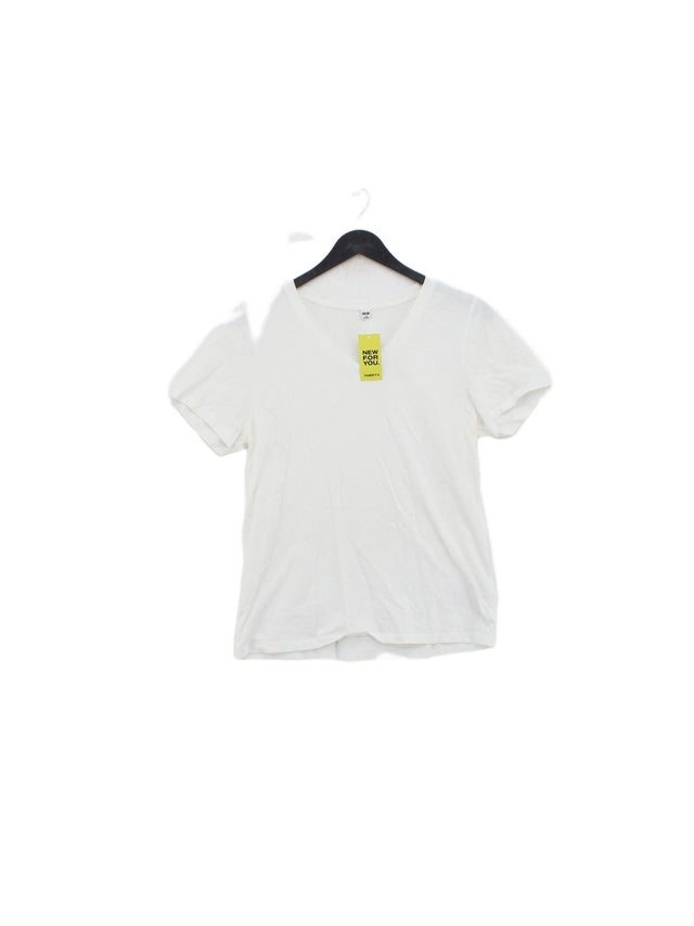 Uniqlo Women's T-Shirt M White 100% Cotton