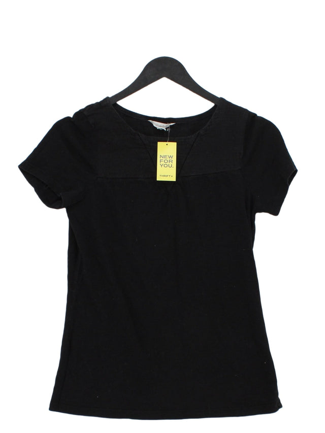 White Stuff Women's T-Shirt UK 8 Black 100% Cotton
