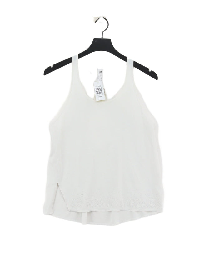 New Balance Women's T-Shirt M White Nylon with Elastane
