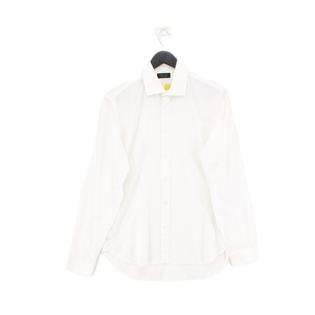 Zara Men's Shirt Collar: 15 in White 100% Cotton