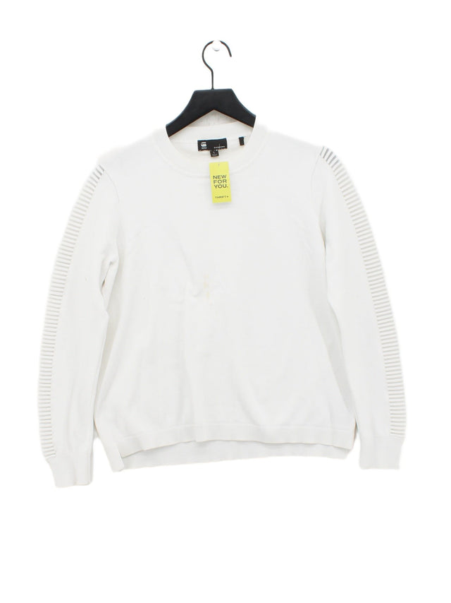 G-Star Raw Women's Jumper L White Viscose with Polyester