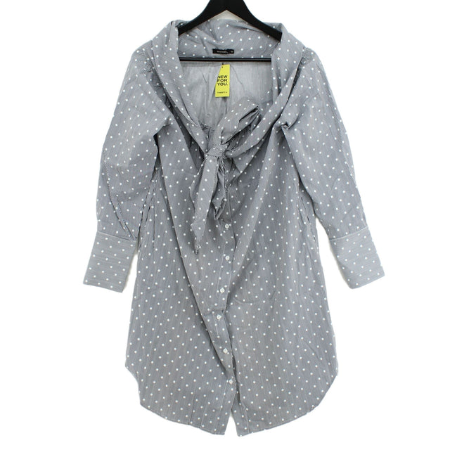 MOMA Women's Midi Dress UK 10 Grey 100% Cotton