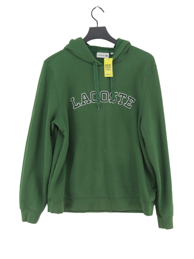 Lacoste Men's Hoodie L Green Cotton with Polyester