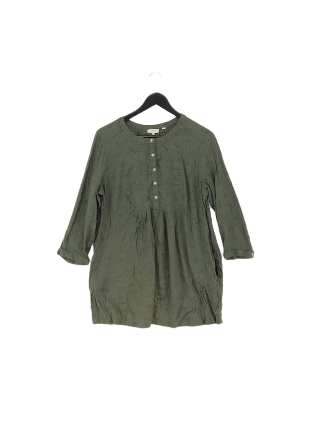FatFace Women's Midi Dress UK 14 Green Viscose with Cotton