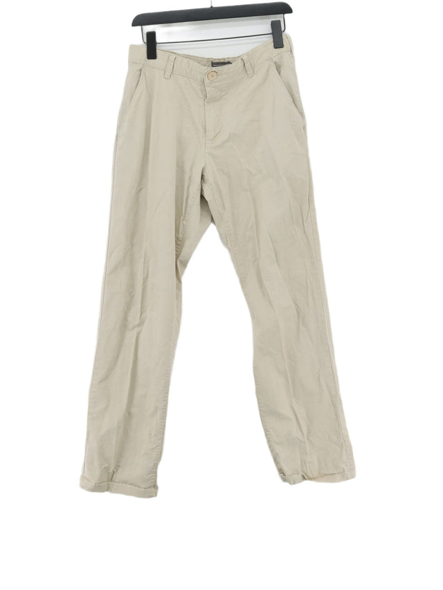 French Connection Men's Trousers W 32 in Cream Cotton with Elastane, Polyester