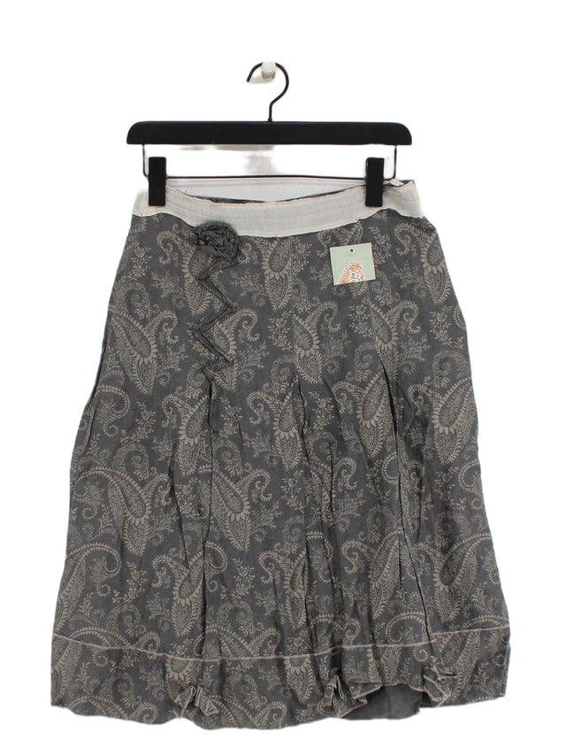 Avoca Women's Midi Skirt UK 12 Grey Cotton with Other, Polyamide, Polyester