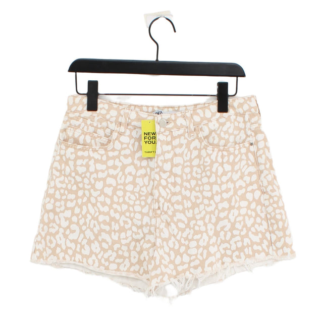 Zara Women's Shorts UK 12 Brown 100% Cotton