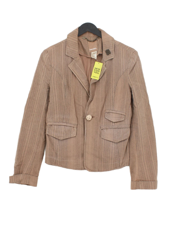 Diesel Women's Blazer M Tan 100% Cotton