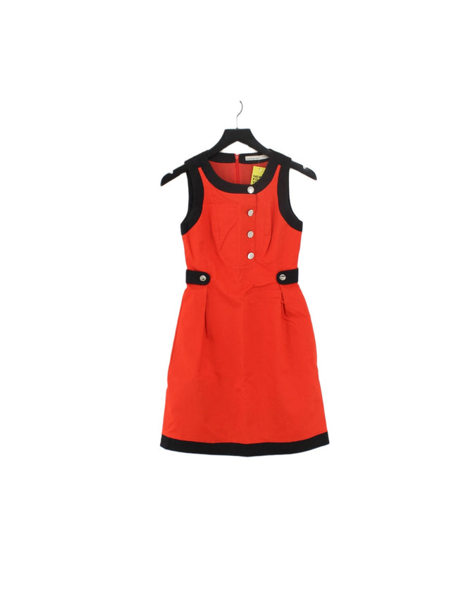 Karen Millen Women's Midi Dress UK 6 Orange Cotton with Elastane