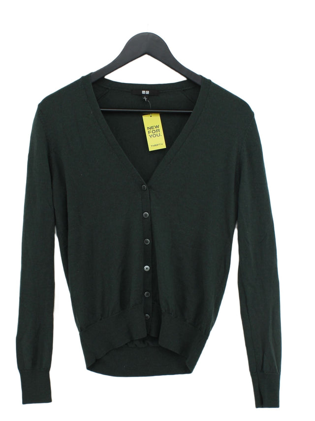 Uniqlo Women's Cardigan S Green 100% Wool