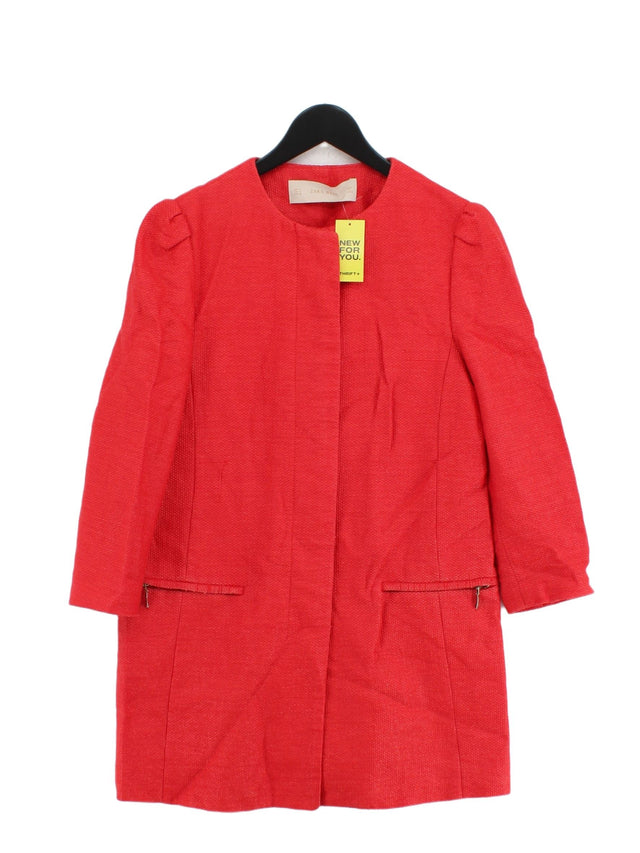 Zara Women's Jacket M Red Cotton with Other, Polyamide, Viscose