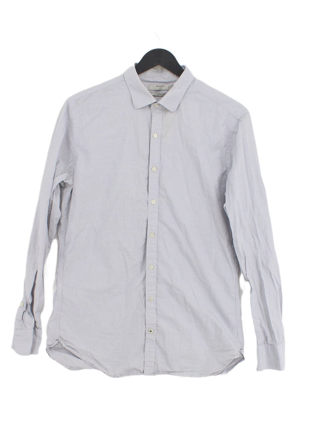 Mango Men's Shirt S Grey 100% Other