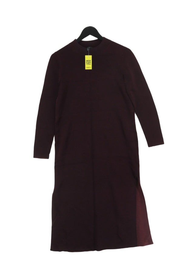 COS Women's Midi Dress S Purple Viscose with Cotton, Elastane, Polyamide