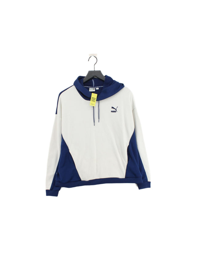 Puma Women's Hoodie UK 10 Blue Polyester with Cotton