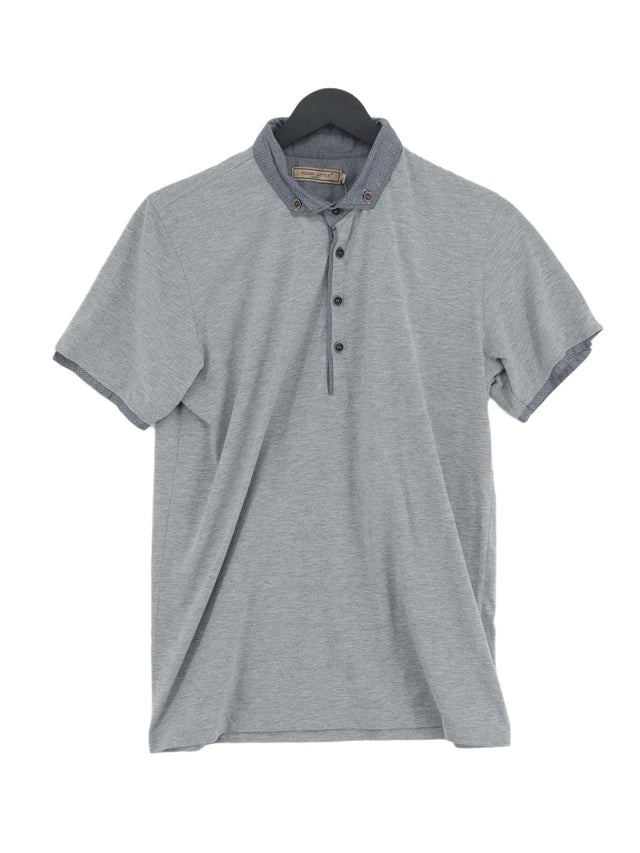 Rough Justice Men's Polo M Grey Cotton with Polyester