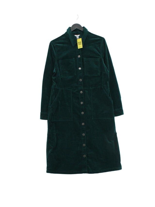 M&Co Women's Midi Dress UK 12 Green Cotton with Elastane