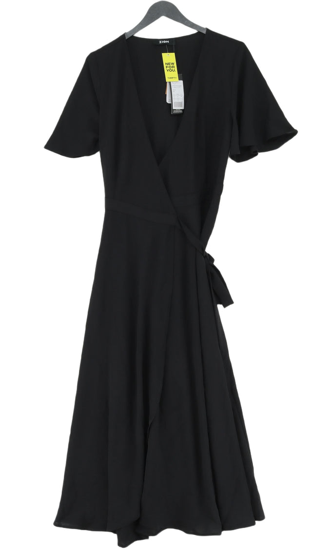Zign Women's Midi Dress UK 10 Black 100% Polyester