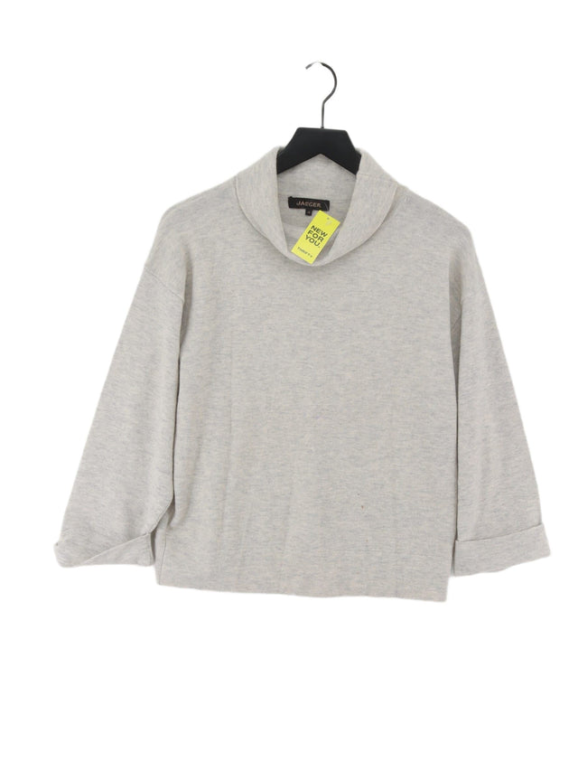 Jaeger Women's Jumper M Grey Cashmere with Wool