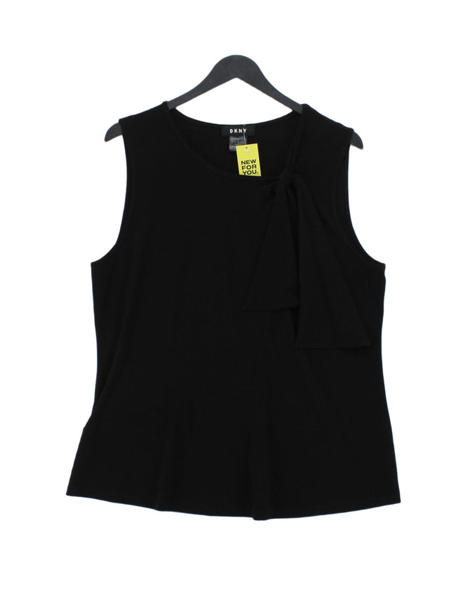 DKNY Women's Top L Black Polyester with Spandex