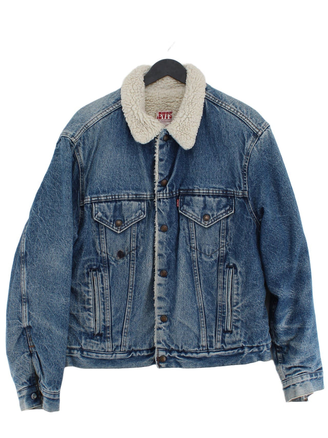 Levi’s Women's Jacket UK 16 Blue Cotton with Acrylic, Polyester