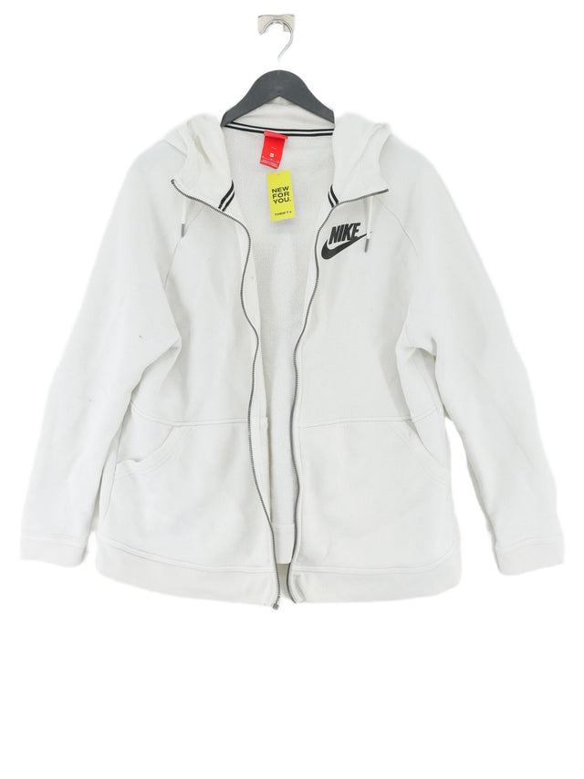 Nike Women's Hoodie XL White Cotton with Polyester, Viscose
