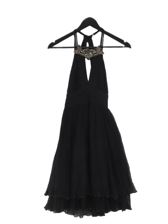 Karen Millen Women's Midi Dress UK 6 Black Silk with Polyester