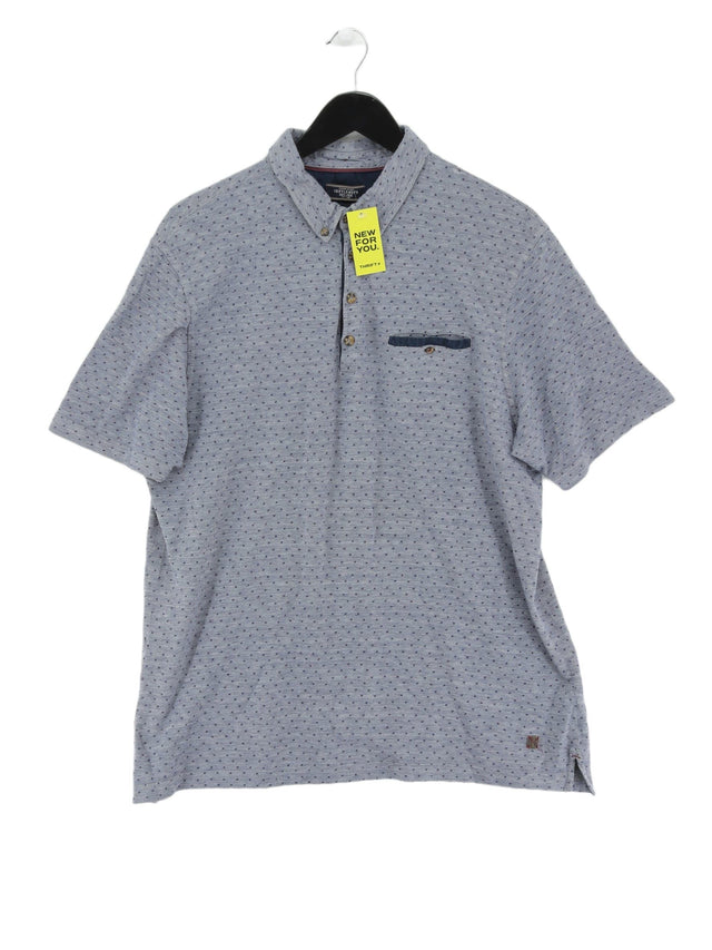 White Stuff Men's Polo XL Grey 100% Cotton