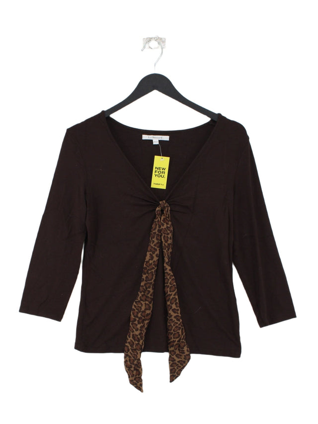 L.K. Bennett Women's Top M Brown Viscose with Elastane