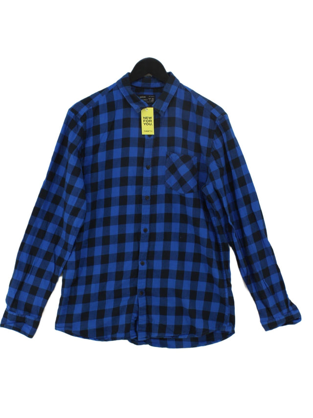 Pull&Bear Women's Shirt L Blue 100% Cotton