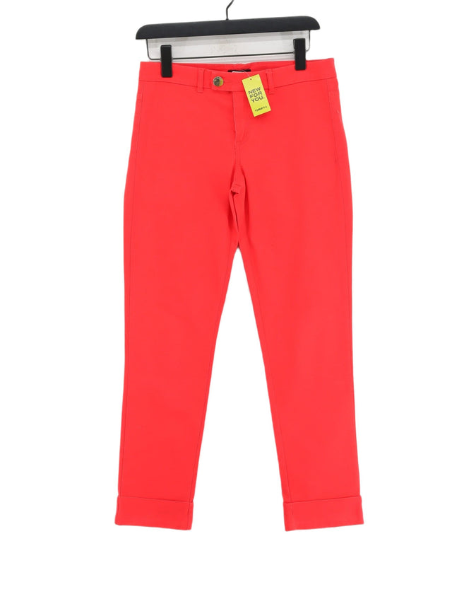 Max&Co Women's Trousers UK 10 Red Cotton with Elastane