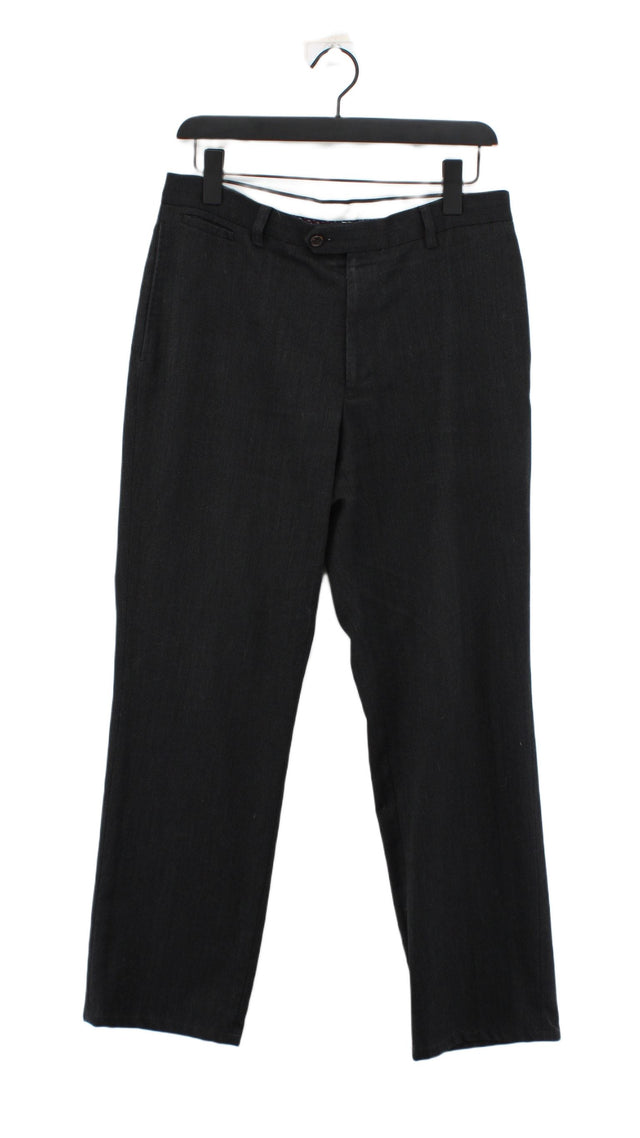 Next Women's Suit Trousers W 32 in Grey Polyester with Viscose