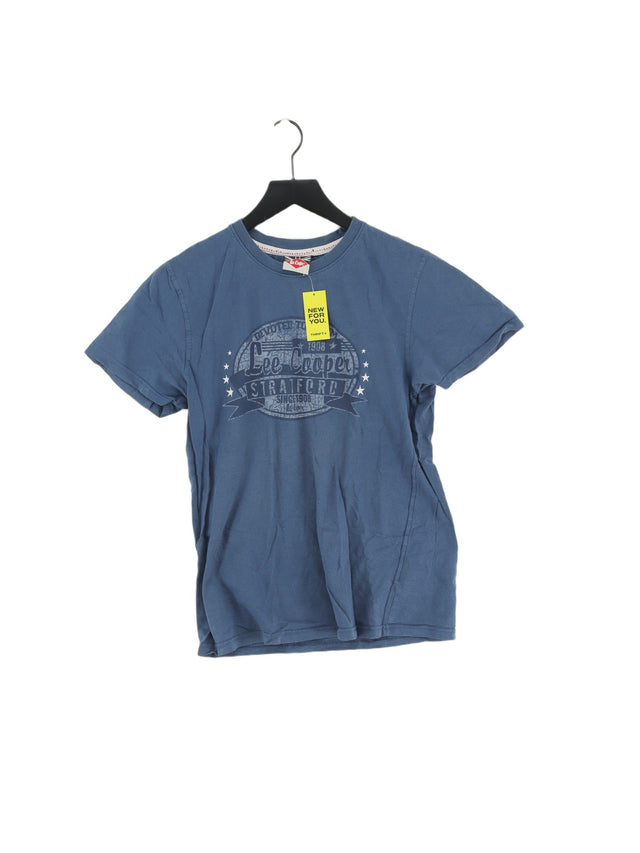 Lee Cooper Men's T-Shirt S Blue 100% Cotton