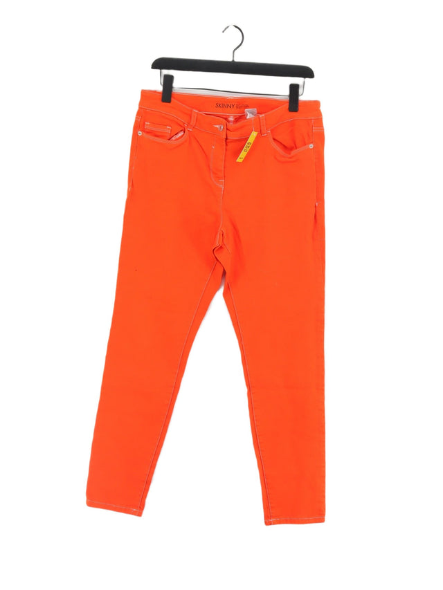 Next Women's Jeans UK 16 Orange Cotton with Elastane, Polyester