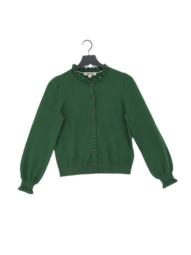 Boden Women's Cardigan S Green Cotton with Wool