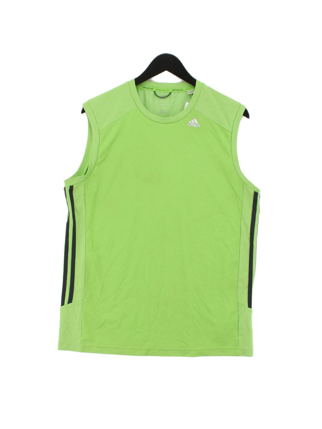 Adidas Men's T-Shirt L Green 100% Polyester