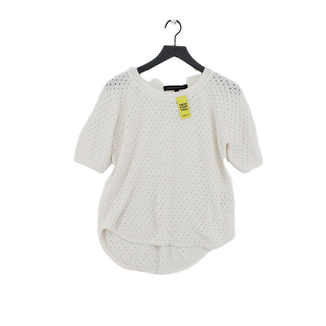 French Connection Women's Jumper S White Cotton with Acrylic