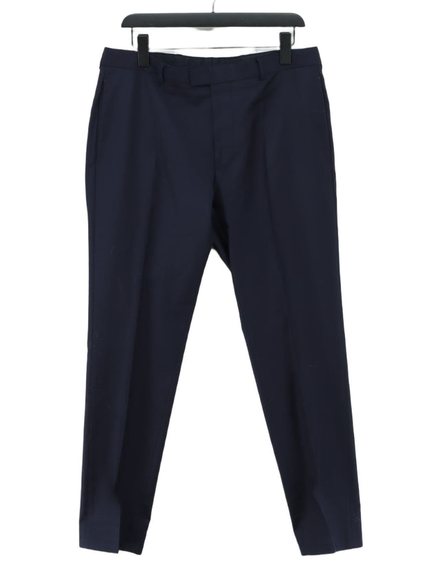 Hugo Boss Men's Suit Trousers W 34 in Blue 100% Cotton
