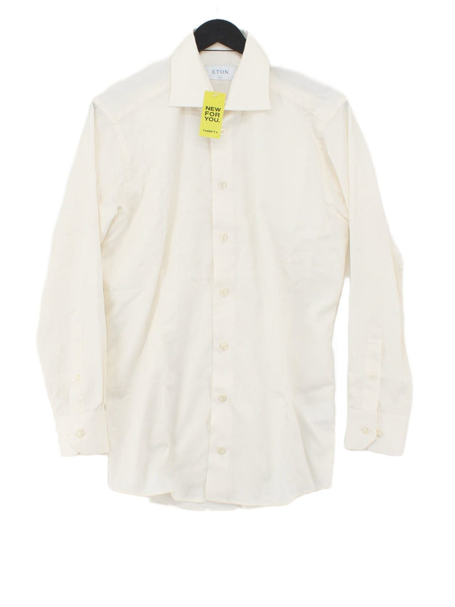 Eton Men's Shirt Chest: 38 in Cream 100% Cotton