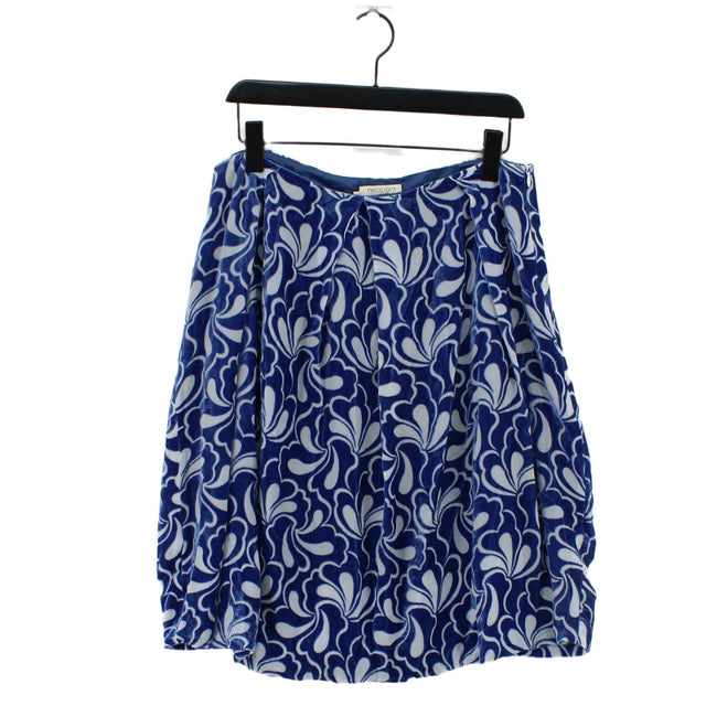 Toast Women's Midi Skirt UK 12 Blue Silk with Other
