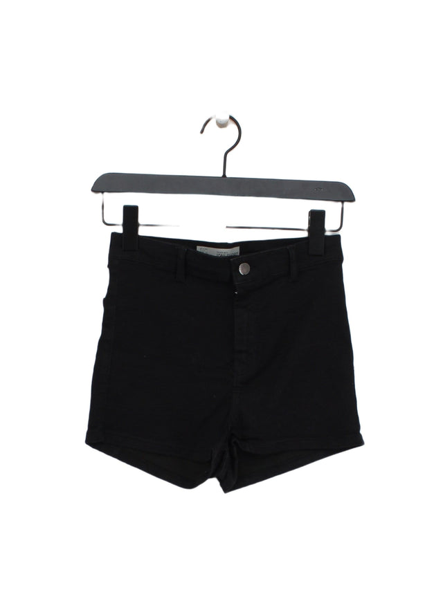 Topshop Women's Shorts UK 10 Black Cotton with Elastane, Other, Polyester