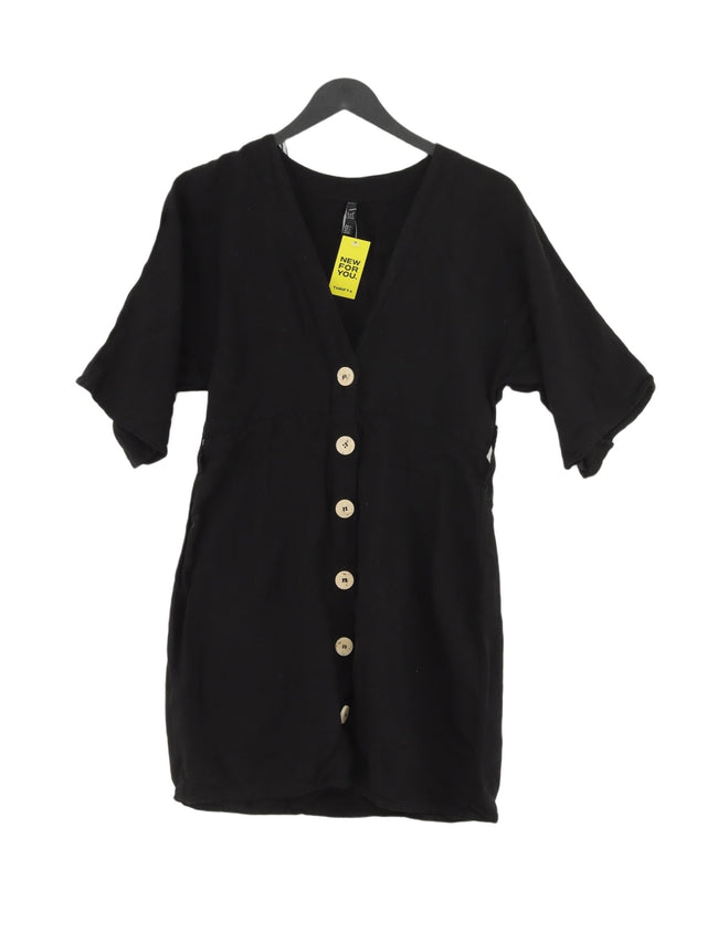 TRF Women's Midi Dress S Black Lyocell Modal with Linen