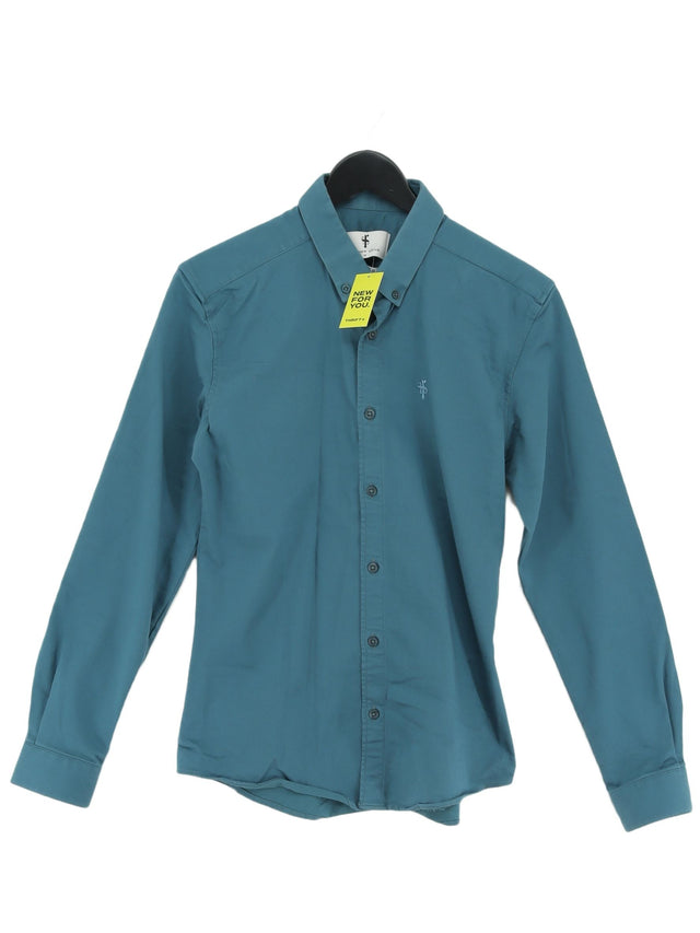Father Sons Men's Shirt M Blue Cotton with Other, Polyester