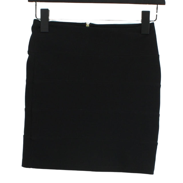 Topshop Women's Midi Skirt UK 6 Black Polyester with Elastane