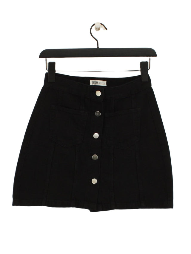 Zara Women's Midi Skirt XS Black 100% Cotton