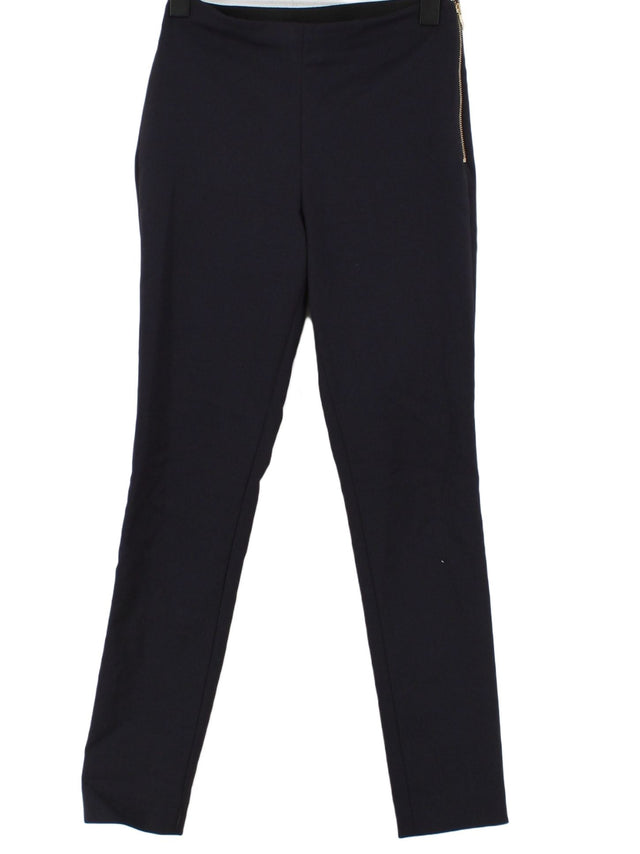 French Connection Women's Suit Trousers UK 6 Blue Cotton with Polyester
