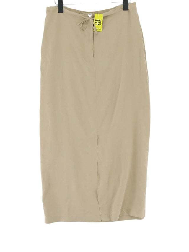 Monsoon Women's Midi Skirt UK 14 Cream 100% Silk